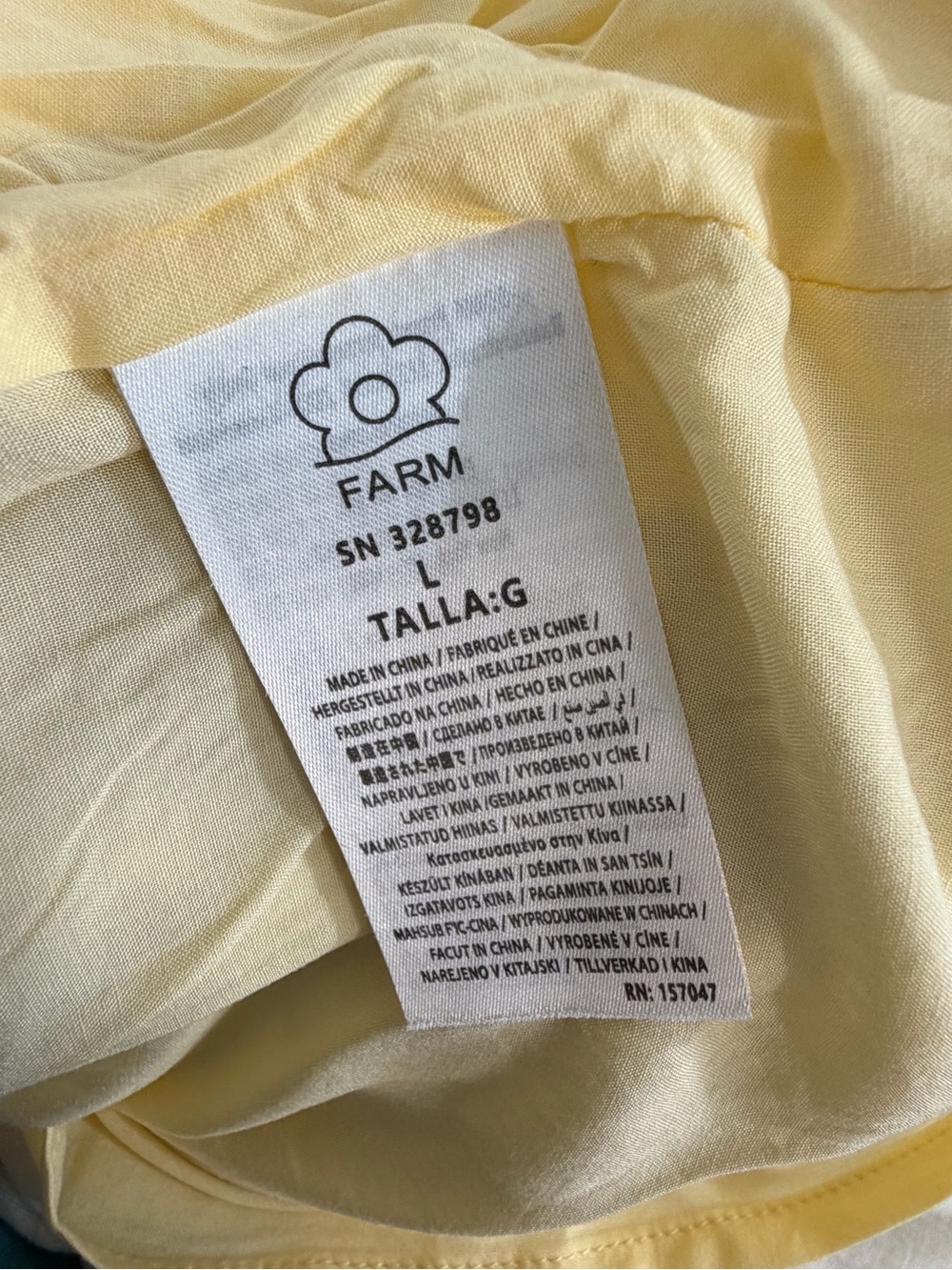 Farm Rio Ivory Brown Linen Beaded Puff Sleeve Milani Maxi Dress Size Large - Picture 9 of 11